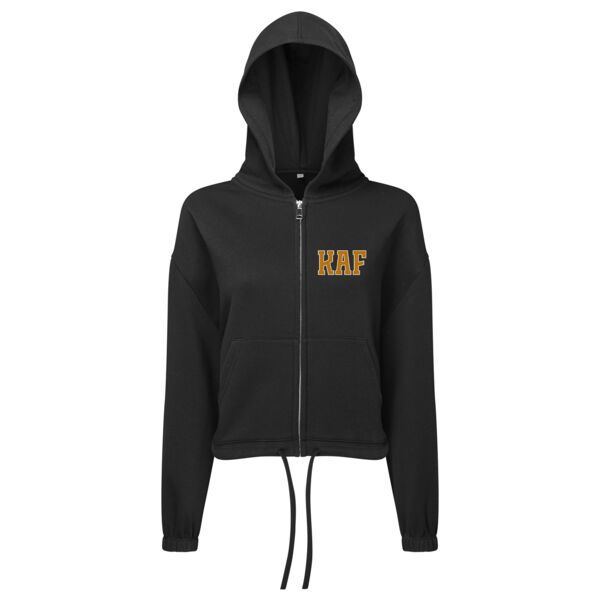 KAF Aerial Academy  - Kids recycled cropped oversize full-zip hoodie Thumbnail